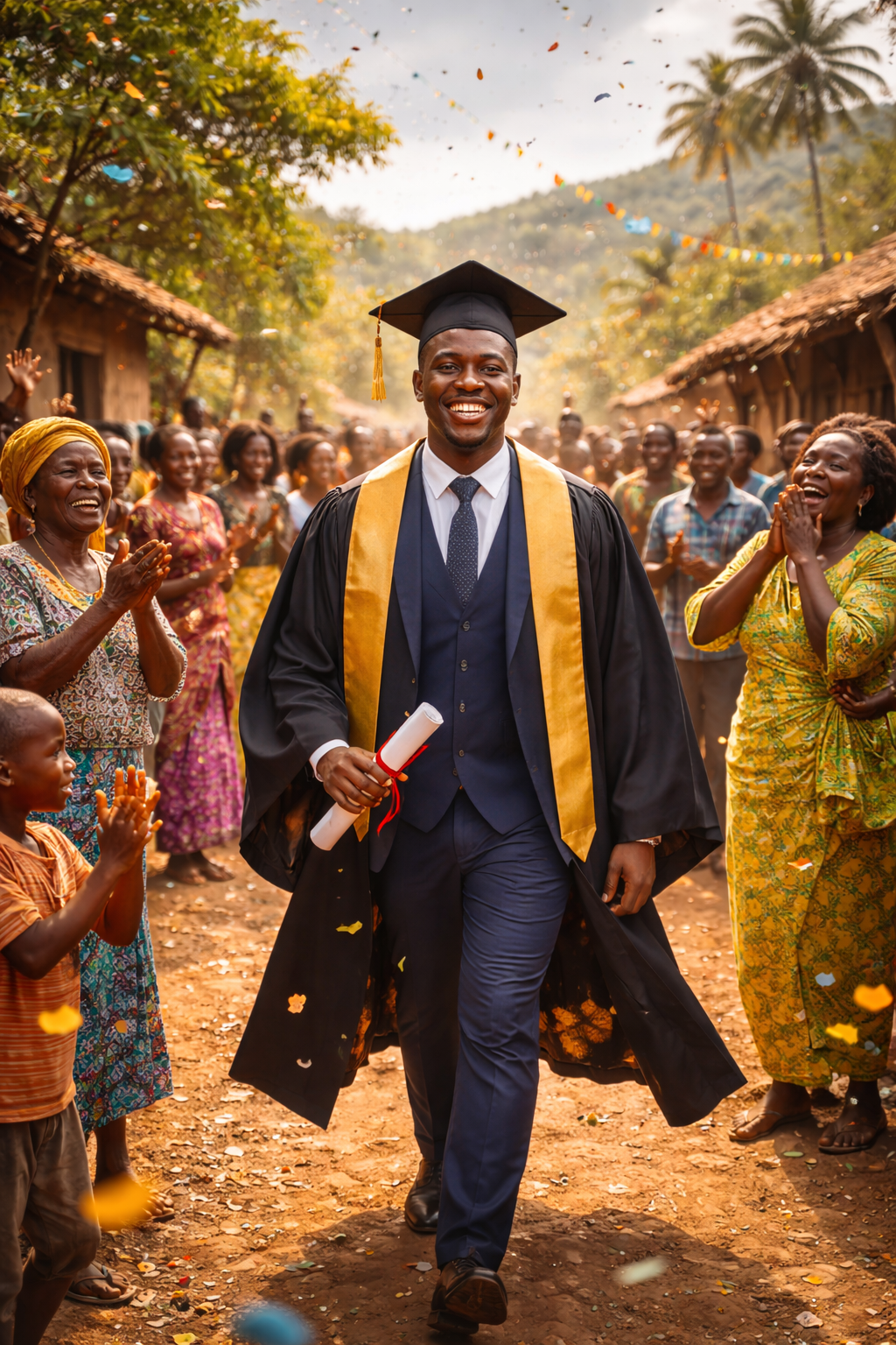 Graduate celebrating — Brioo's mission to provide free governed learning globally